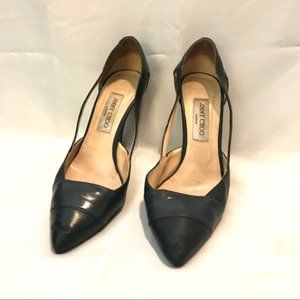Jimmy Choo London Navy Leather Heels